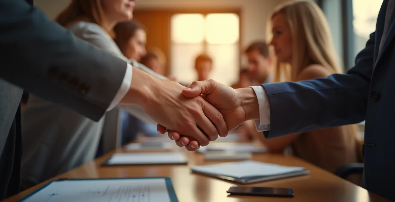 Mains d'équipe se touchant brièvement dans un mouvement flou